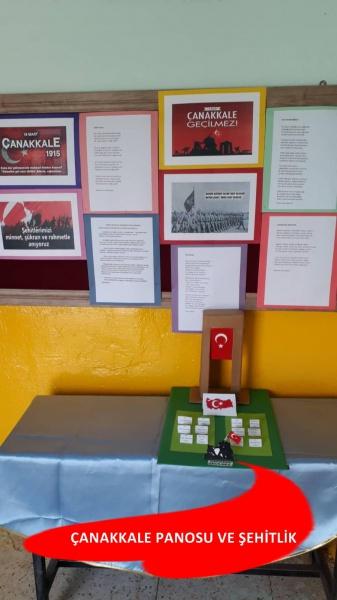 18 MART ÇANAKKALE ZAFERİ VE ŞEHİTLERİ ANMA GÜNÜ OKUL PANOSU
